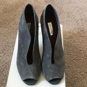 Halogen Open Toe Grey Heels Size 7.5